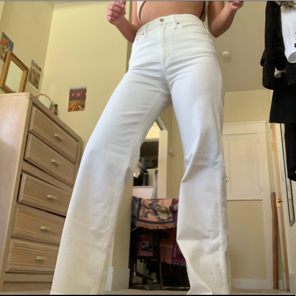J Crew White Flare Jean wide leg TALL